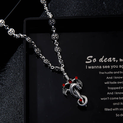 Electroplated Silver Grand Sword Pendant Cross Pendant